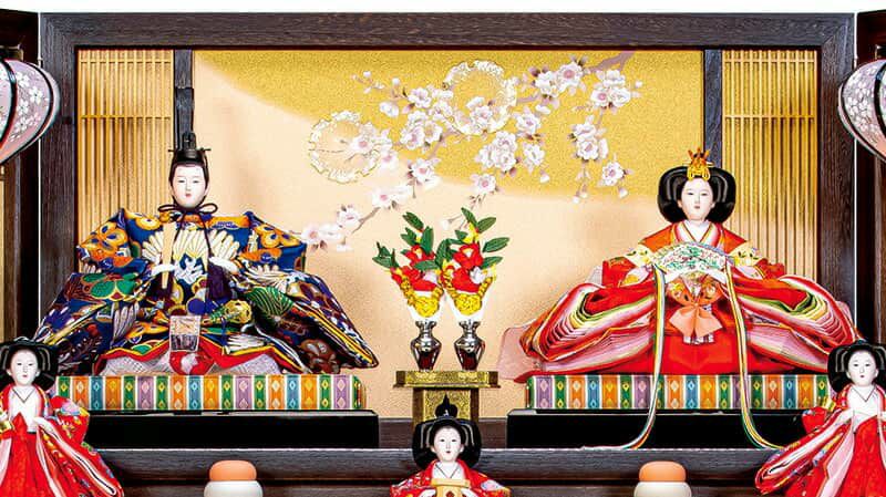 雛人形 平安豊久 ひな人形 七段飾り 十五人飾り 花もも 金襴 九番親王