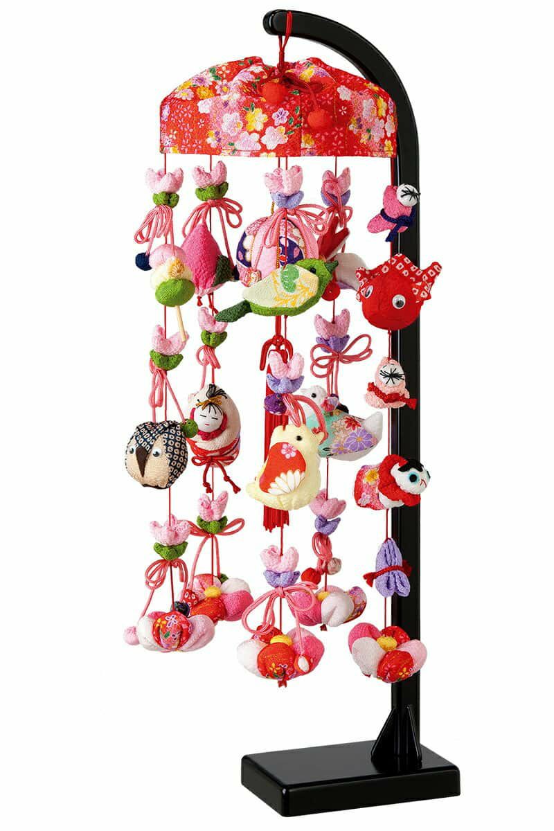 雛人形 平安豊久 ひな人形 つるし飾り つるし雛 さげもん 健明作 雪割桜 12号 スタンド付 【2024年度新作】 h063-mo-332507 HI-228Ω