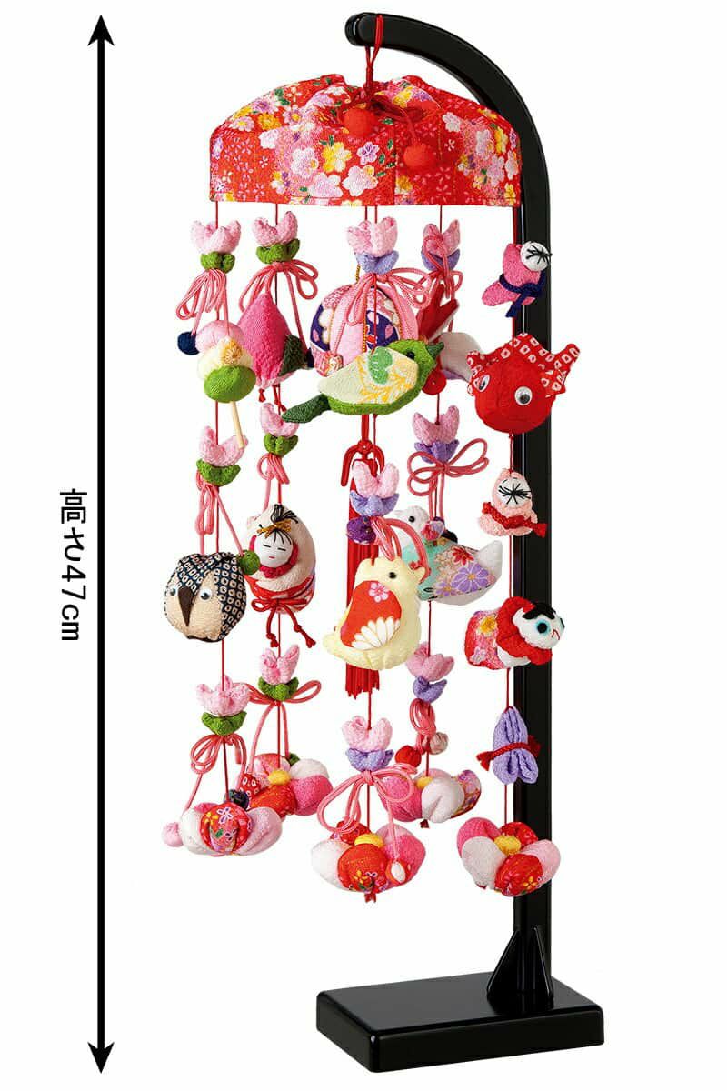 雛人形 平安豊久 ひな人形 つるし飾り つるし雛 さげもん 健明作 雪割桜 12号 スタンド付 【2024年度新作】 h063-mo-332507 HI-228Ω