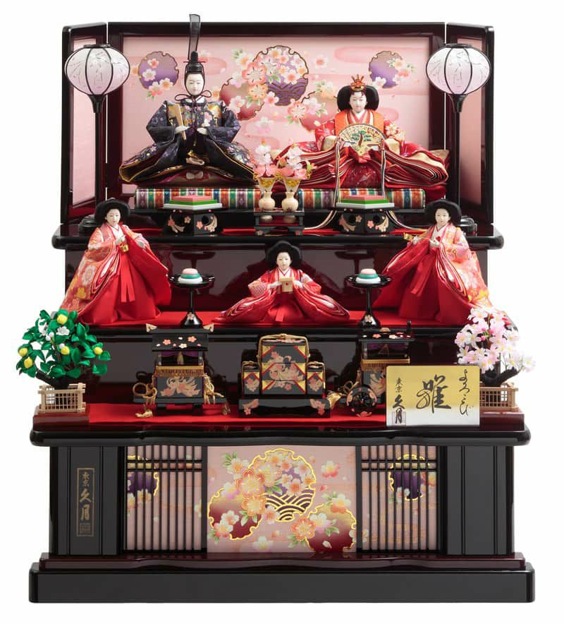 雛人形 久月 ひな人形 三段飾り 五人飾り よろこび雛 段織 【2026年度