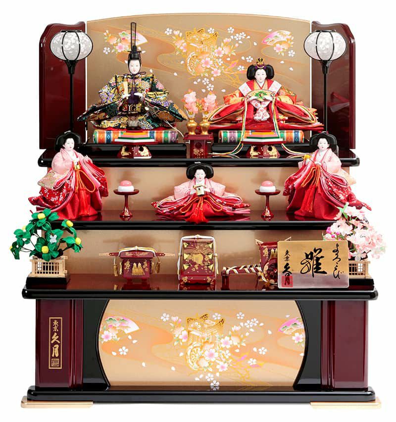 現品発送 雛人形 久月 ひな人形 雛 三段飾り 五人飾り よろこび雛 三五親王 芥子官女 【2024年度新作】 h063-k-1303 D-63Ω 【ZY2844457519】(103950円)