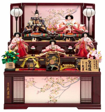 雛人形 コンパクト 久月 ひな人形 収納飾り 三段飾り 五人飾り 皇雅雛