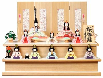 雛人形　木村一秀作　久月桜香雛　木目込み人形　桐箱収納 雛人形 木村一秀作 久月桜香雛 木目込み人形 桐箱収納 - 雛人形