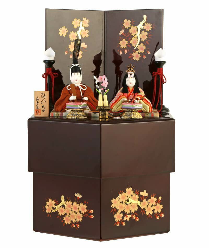 真多呂人形 古今人形 彩明立雛 コンパクト お雛様 木目込み人形 収納 