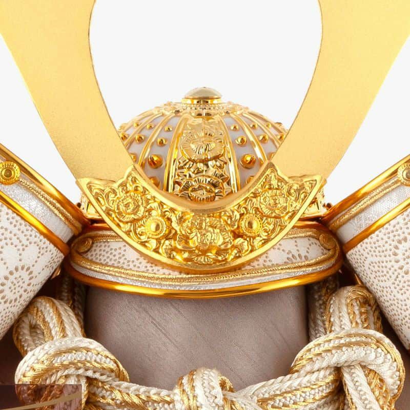 五月人形 コンパクト 兜ケース飾り 兜飾り 宝童監修 白金中鍬兜 8号