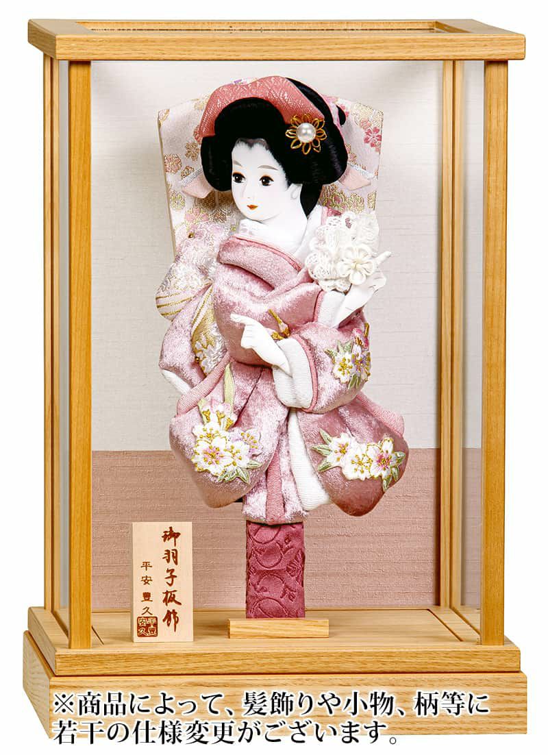 舞妓人形羽子板 40cmほど 一点もの家紋 引き戻し