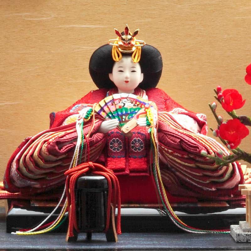雛人形 久月 ひな人形 雛 ケース飾り 親王飾り 柴田家千代作 葵 正絹