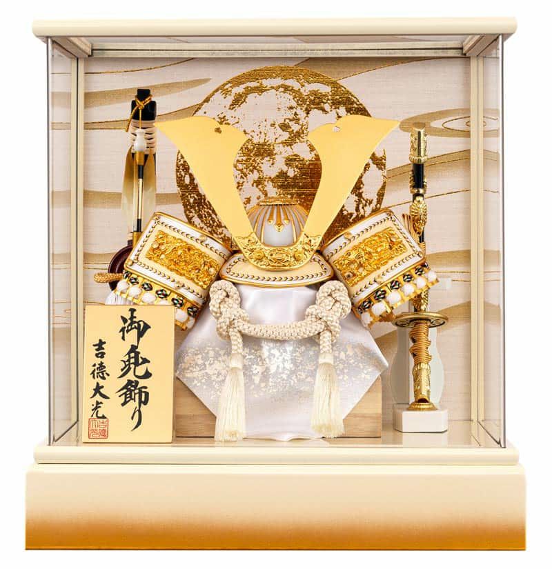 五月人形 兜 秀月 子供の日 本金箔押兜 ※台は