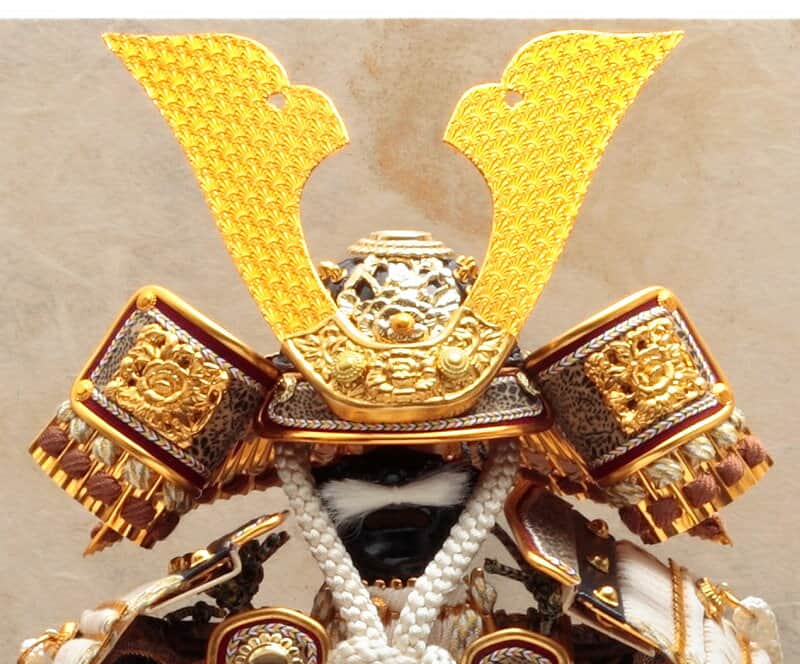 五月人形 久月 鎧平飾り 鎧飾り 正絹薄茶裾濃縅 5号 大層雲屏風 【2026