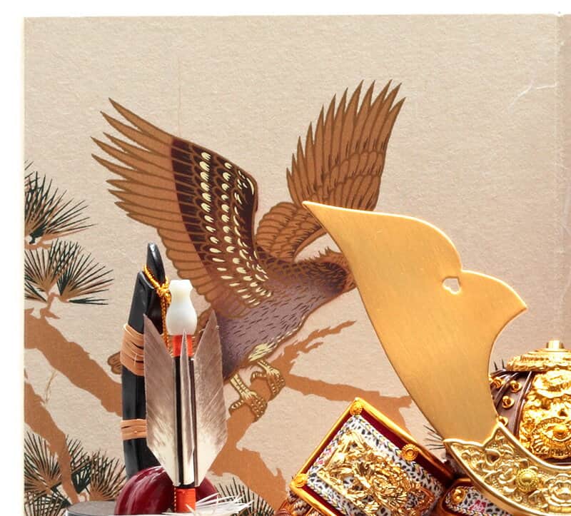 五月人形 久月 コンパクト 兜収納飾り 兜飾り 正絹薄茶裾濃縅 7号 松に